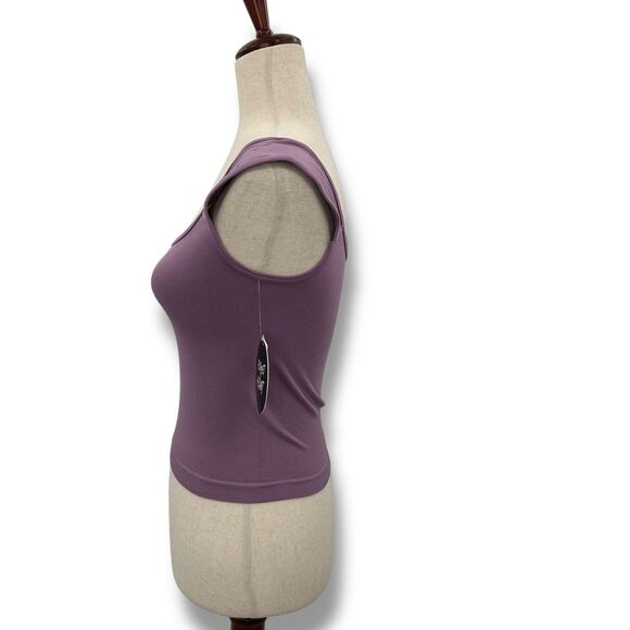 Planet Heart Juniors' Seamless Portrait-Neck Tank - Valerian, S - Picture 2 of 4